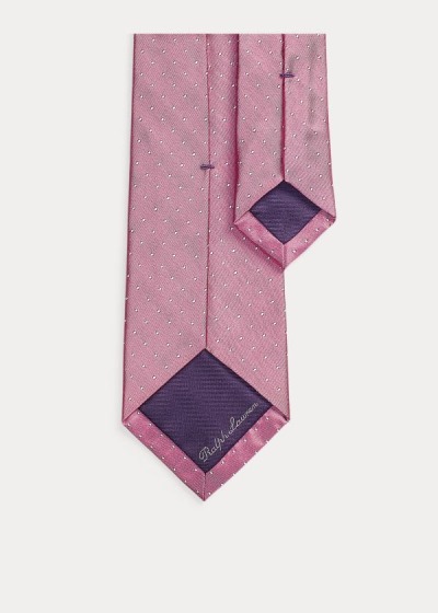 Corbatas Ralph Lauren Hombre Rosas - Pin Dot Peau de Soie - OKEFT8431